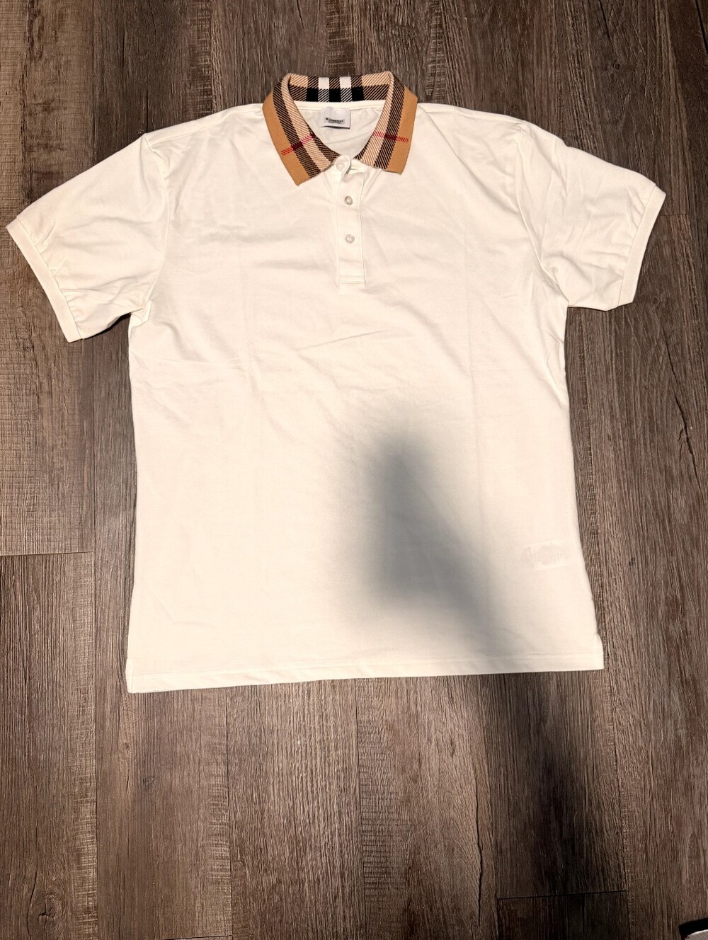 Men's White Burberry Polo